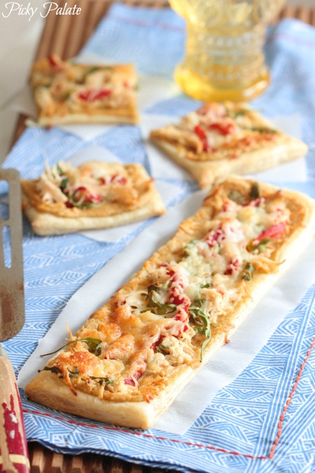 Cheesy Chicken Arugula Hummus Tartas-12t