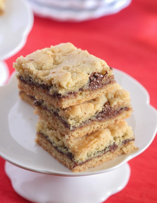 Barras de galletas de mantequilla Nutella 