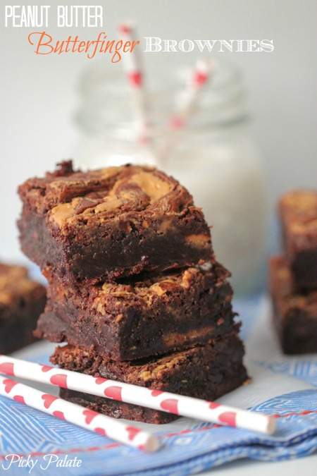 Mantequilla de manĂ Butterfinger Brownies por