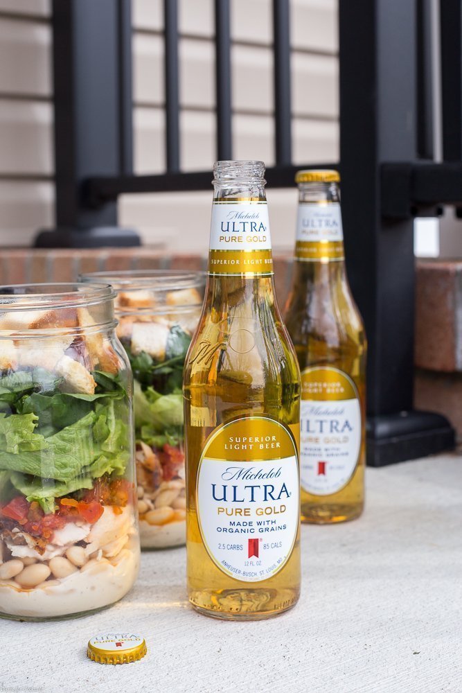 Bruschetta Chicken Mason Jar Salads - Michelob ULTRA Pure Gold