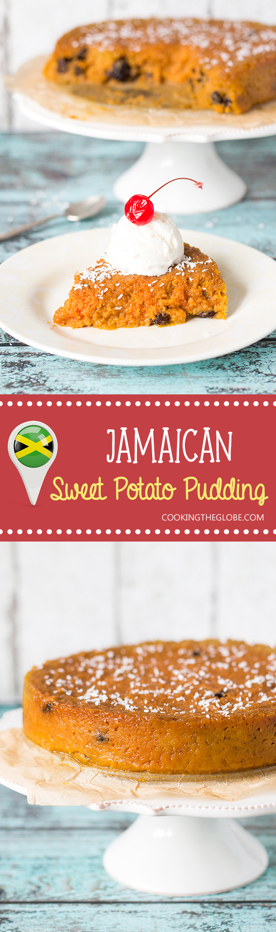¡Este Pudín o Pone dulce de patata de Jamaica es dulce, con notas de canela, nuez moscada y vainilla! | cocinartheglobe.com