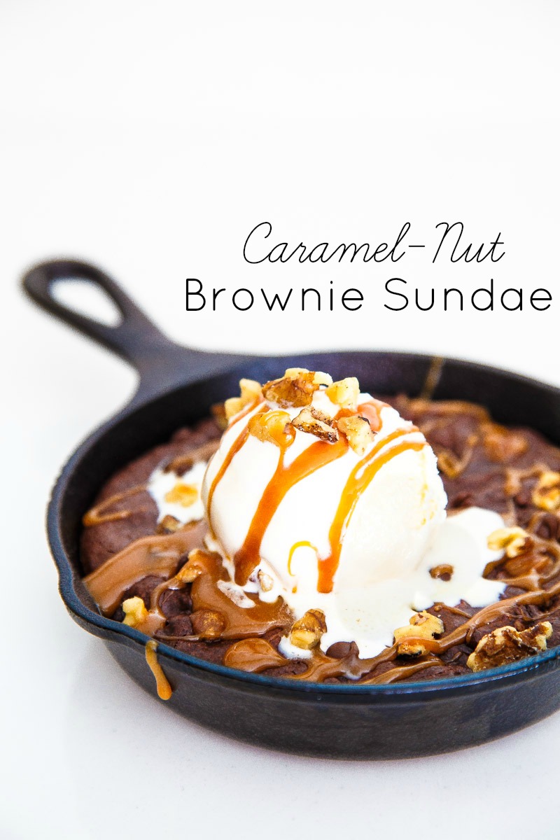 Caramel Nut Brownie Sundae