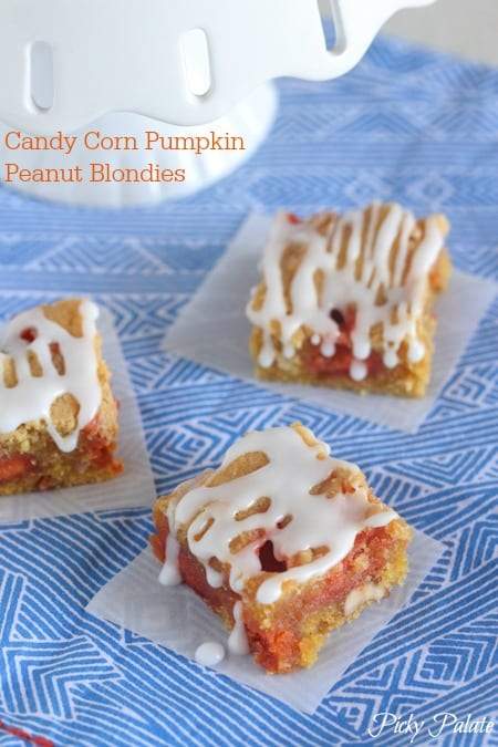 Candy Corn Pumpkin Peanut Blondies 