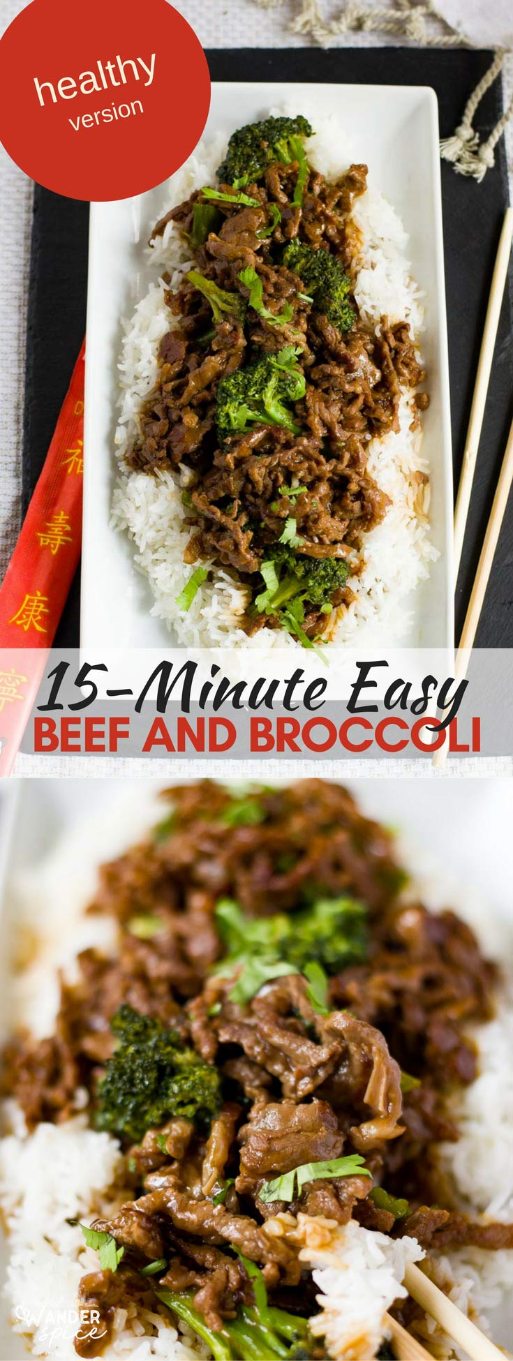  Fácil y saludable Carne de res y brócoli sobre una cama de arroz blanco esponjoso. Receta simple 