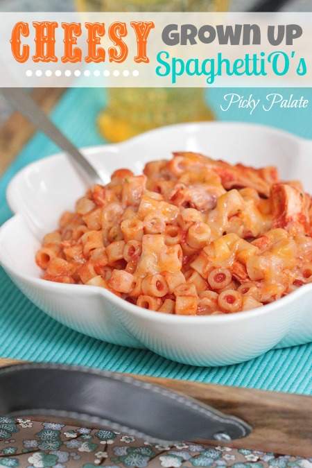 Cheesy Grown Up SpaghettiOs por  www.picky-palate.com