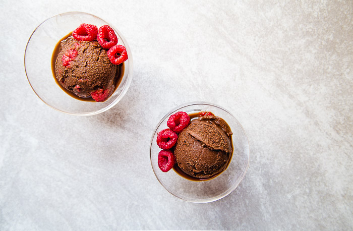 Chocolate Raspberry Sorbet @dessertfortwo