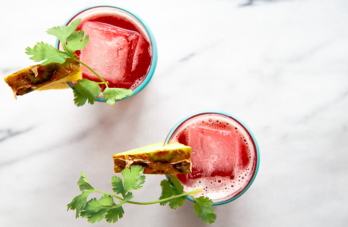  piña agua de jamaica mocktail 