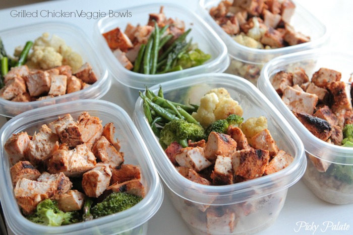 Pollo a la parrilla Veggie Bowls Meal Prep