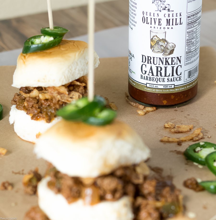 Drunken Garlic Sloppy Joe Sliders receta botella foto