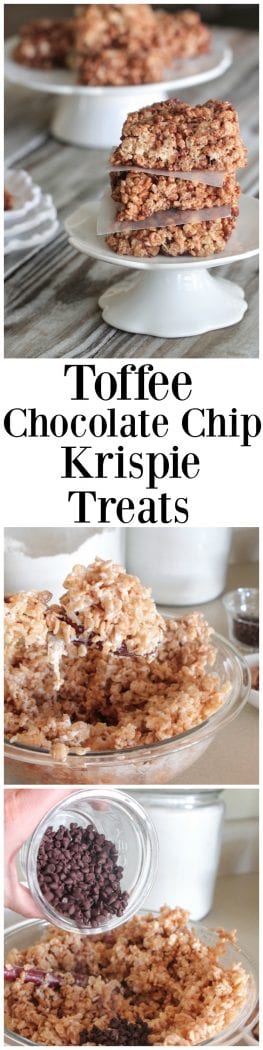 Toffee Chocolate Chip Krispie Treats