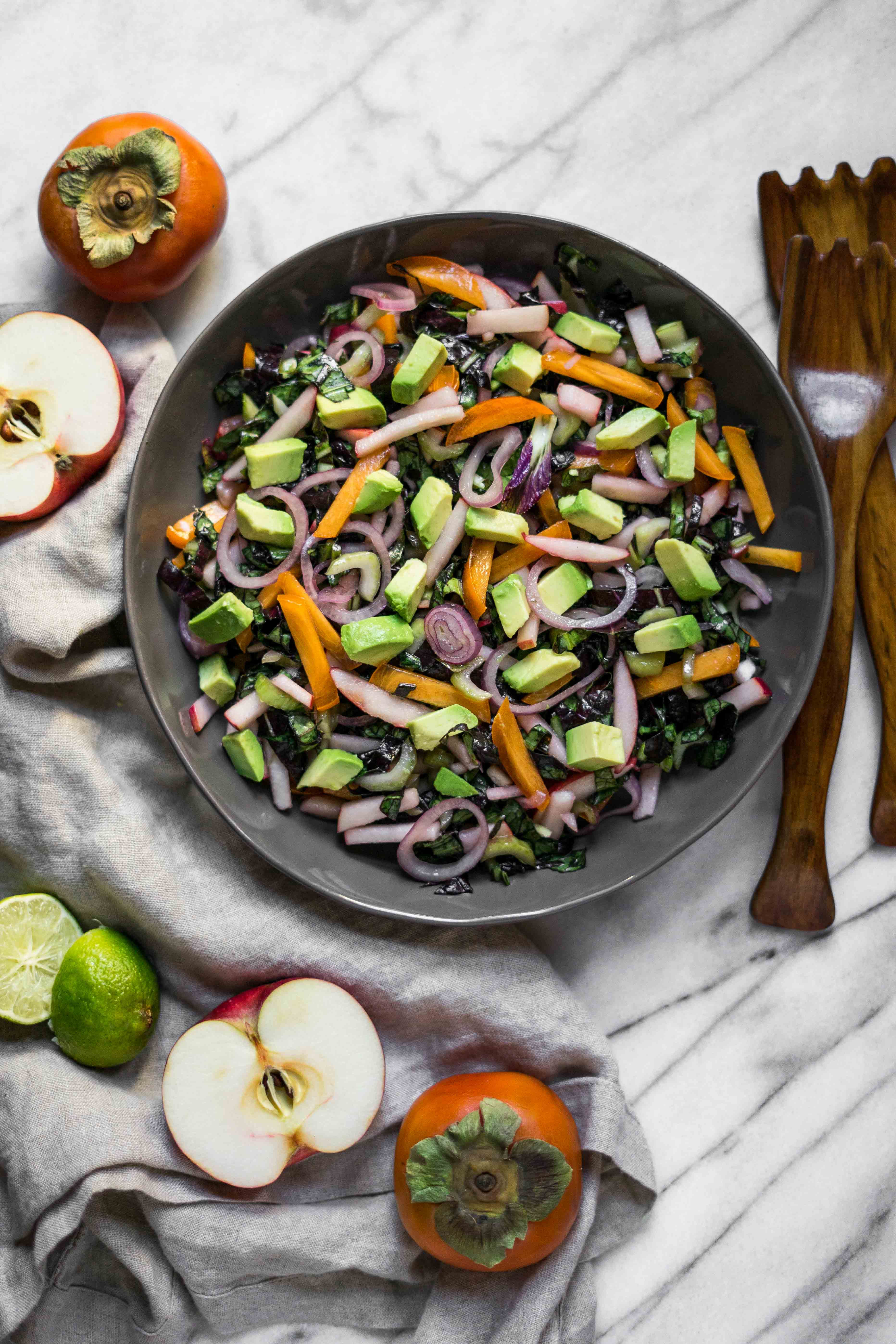 Ensalada Bok Choy con Manzana y Caqui (Paleo, Entero30)