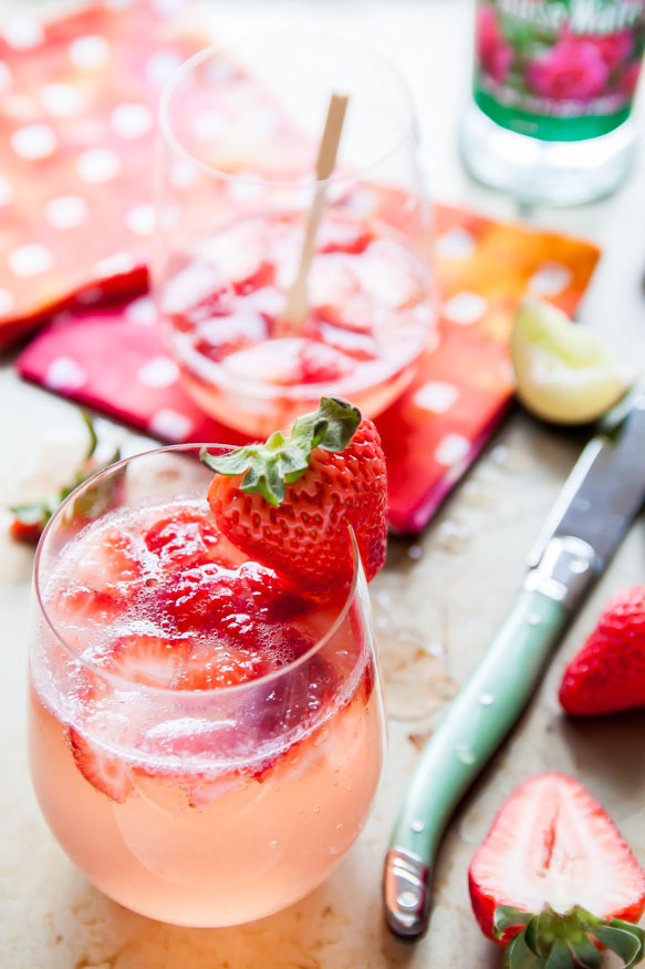 Strawberry Rose Gin Fizz