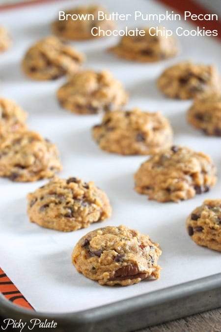 Brown Butter Pumpkin Pecan Chocolate Chip Cookies 