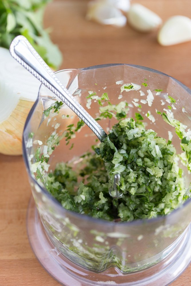 Mezcla de cilantro, cebolla y ajo para Southwest Meatloaf Burger