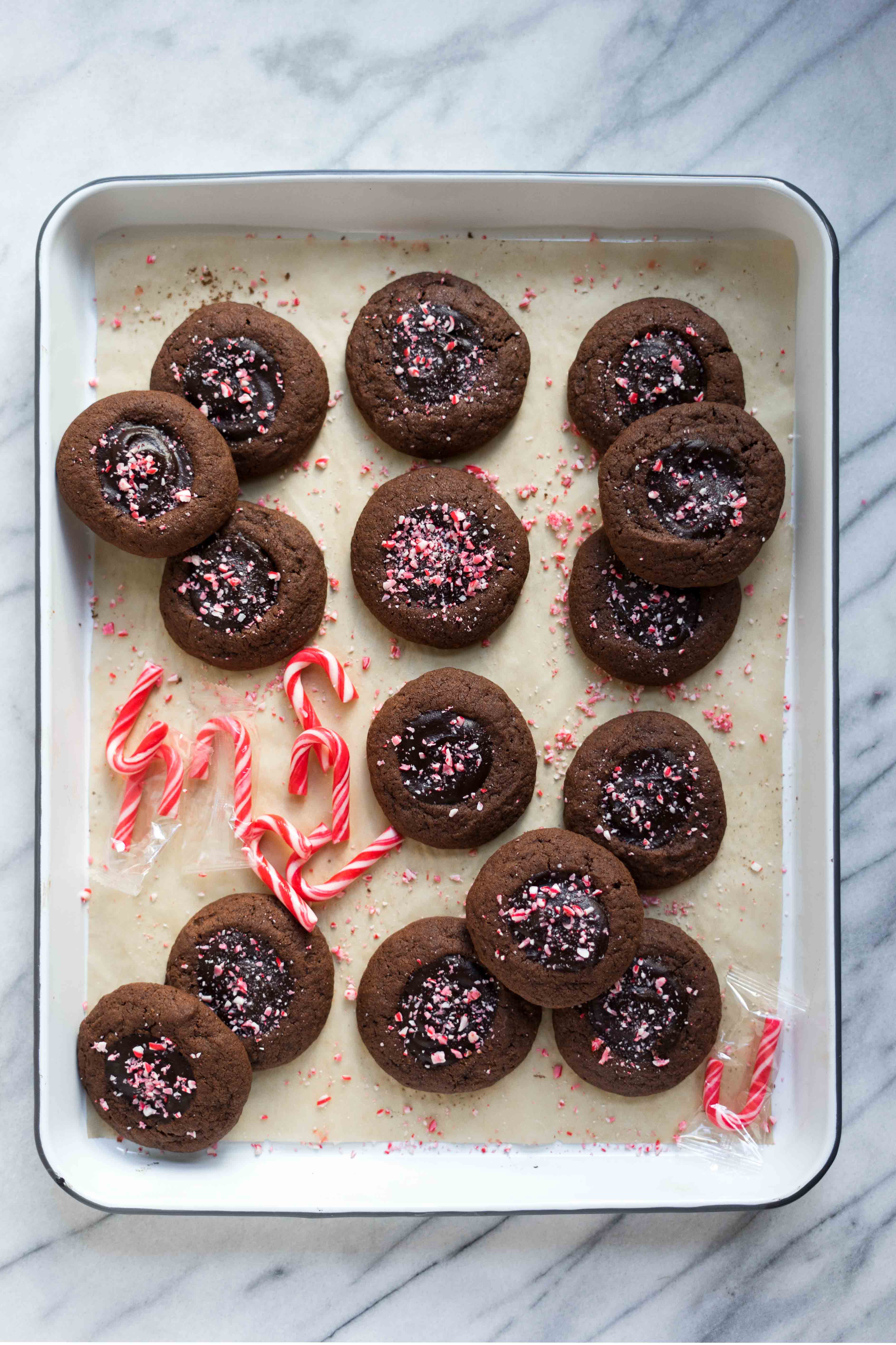 Huellas de menta de chocolate sin gluten