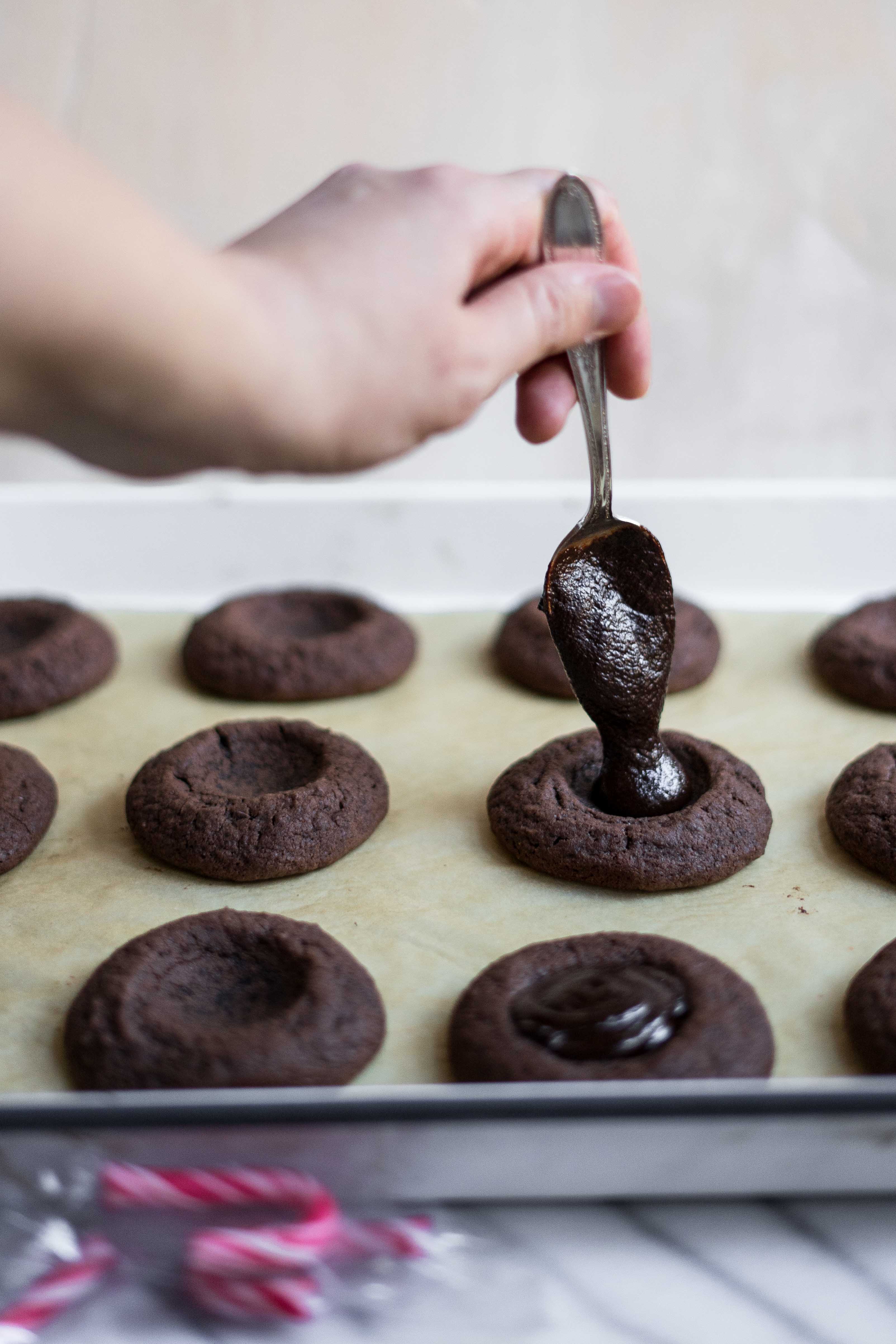 Huellas de menta de chocolate sin gluten