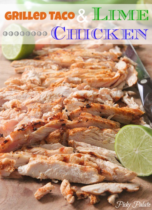 Taco a la parrilla y pollo a la lima para tacos de