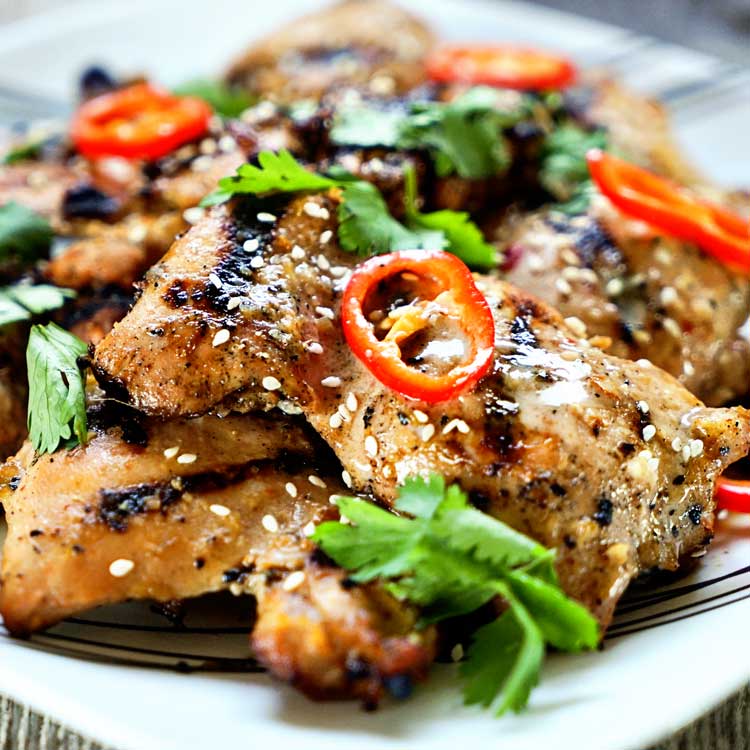 Pollo a la parrilla tailandés. Www.keviniscooking.com