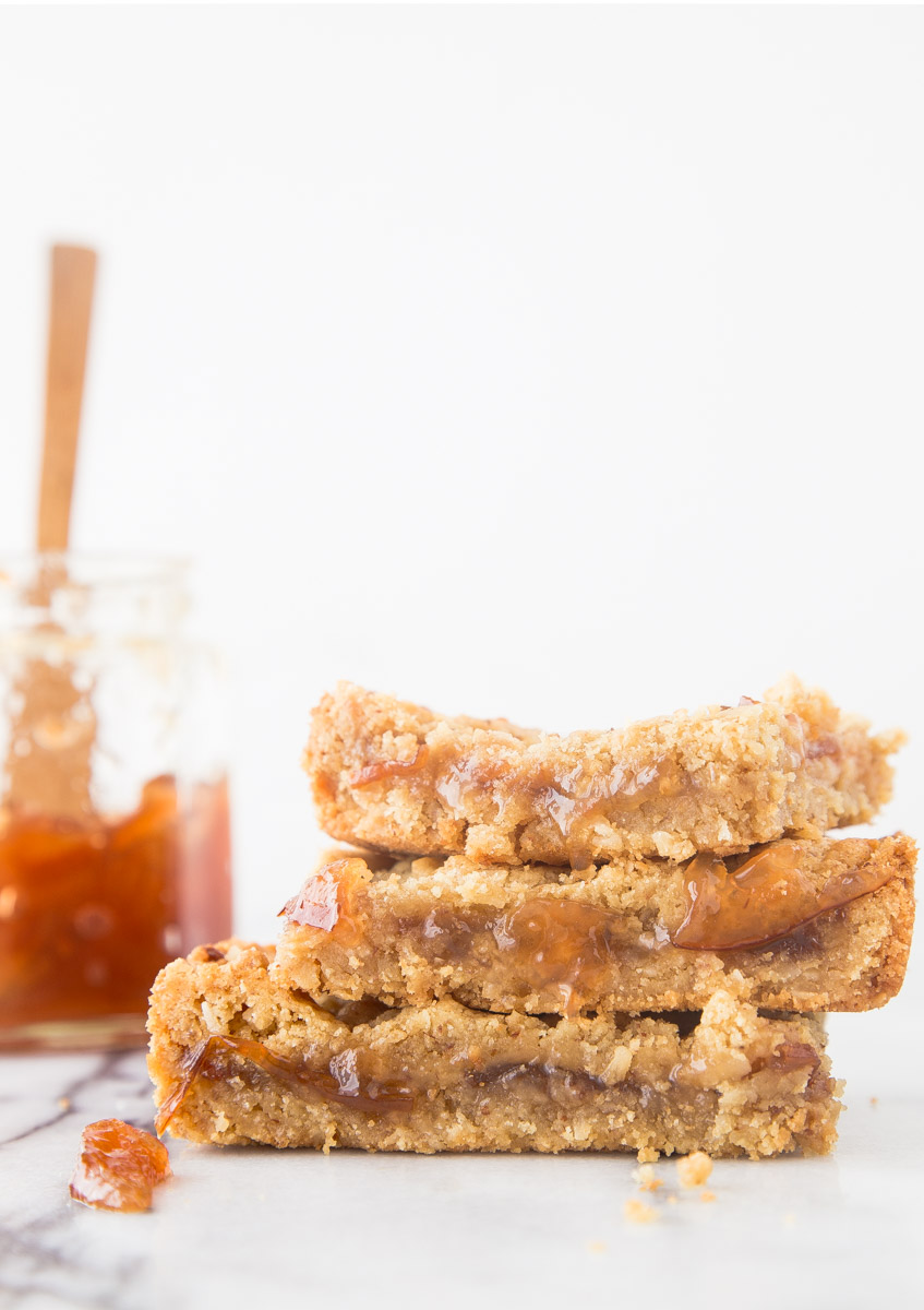 Peach Jam Bars with a Buttery Almond Meal Crust