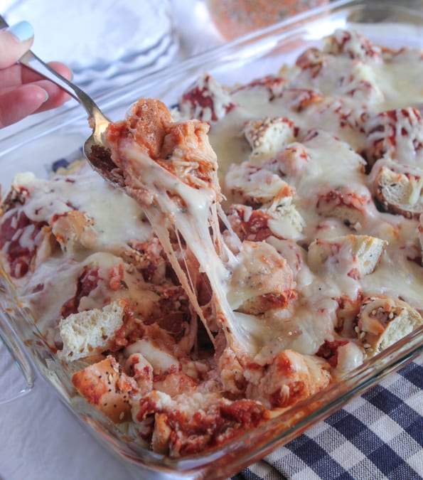 Chicken Lasagna Bagel Bake