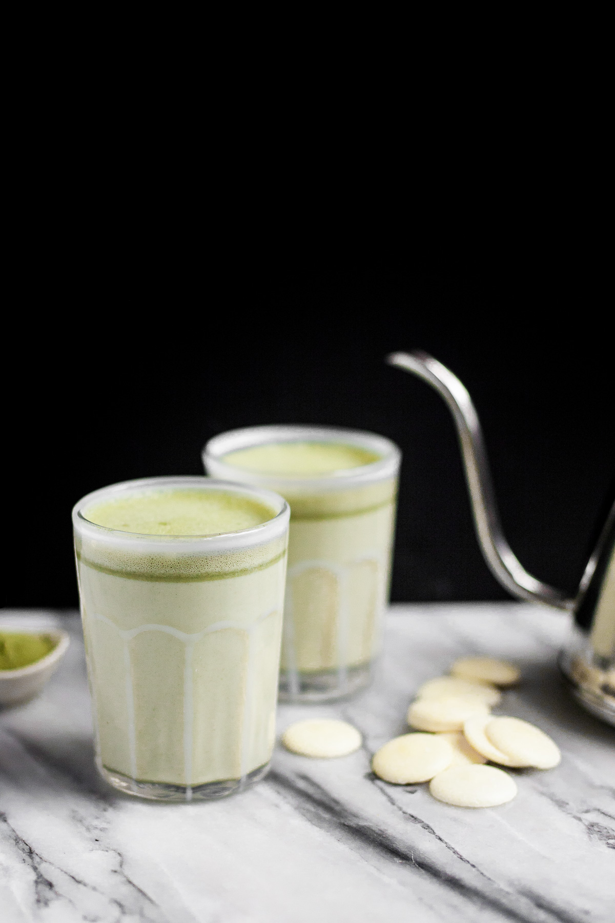 Latte de chocolate blanco Matcha