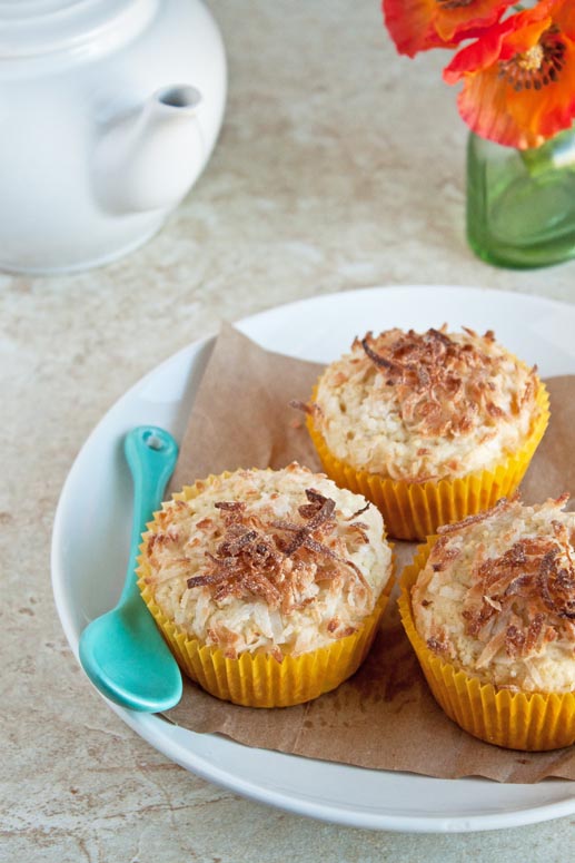 Muffins de coco crujiente doble