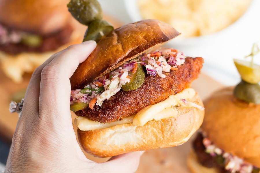 Esta receta dulce y picante de Nashville Hot Chicken Sliders - Las recetas más sabrosas de Slider