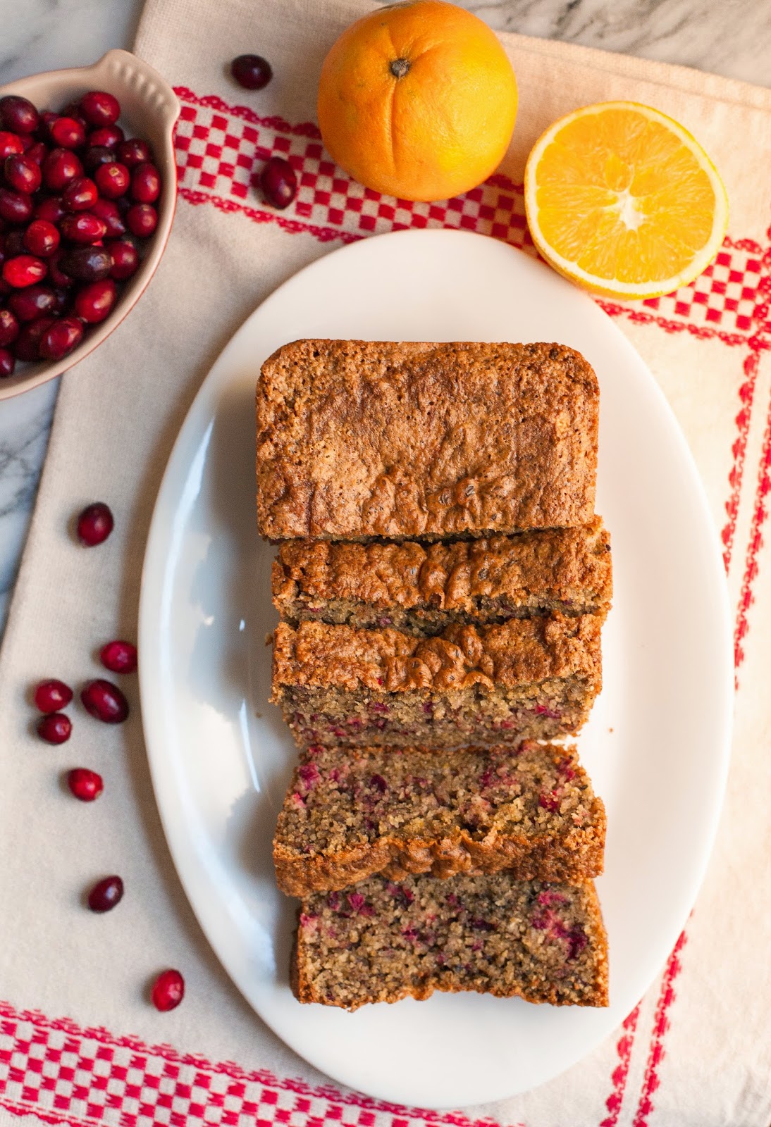 Pan de arándano y naranja sin granos