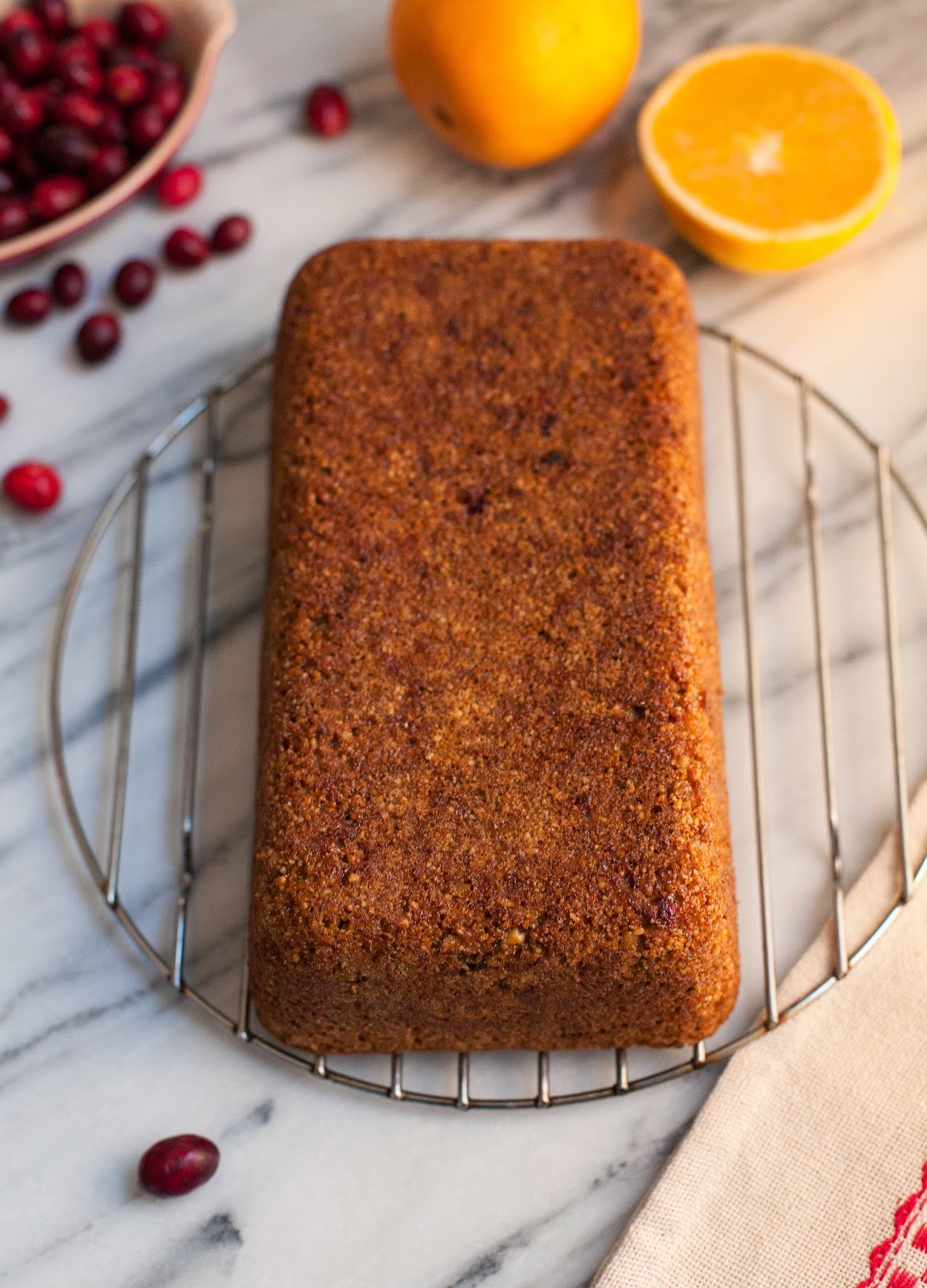 Pan de arándano y naranja sin granos