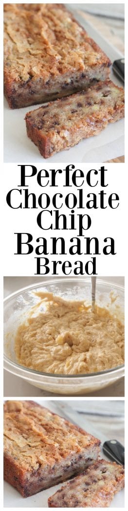 Pan de plátano con chispas de chocolate perfecto