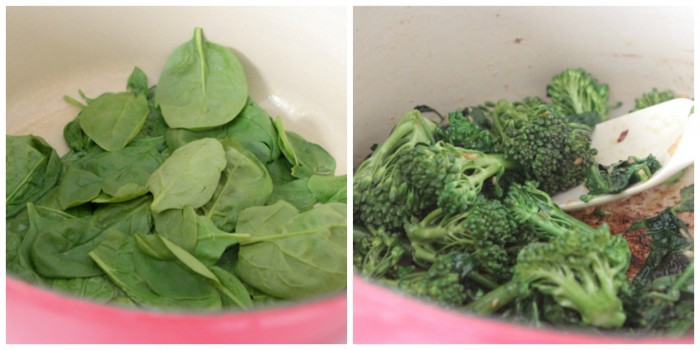 espinacas y broccolini