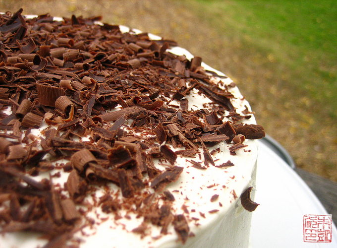 Pastel de chocolate blanco y negro