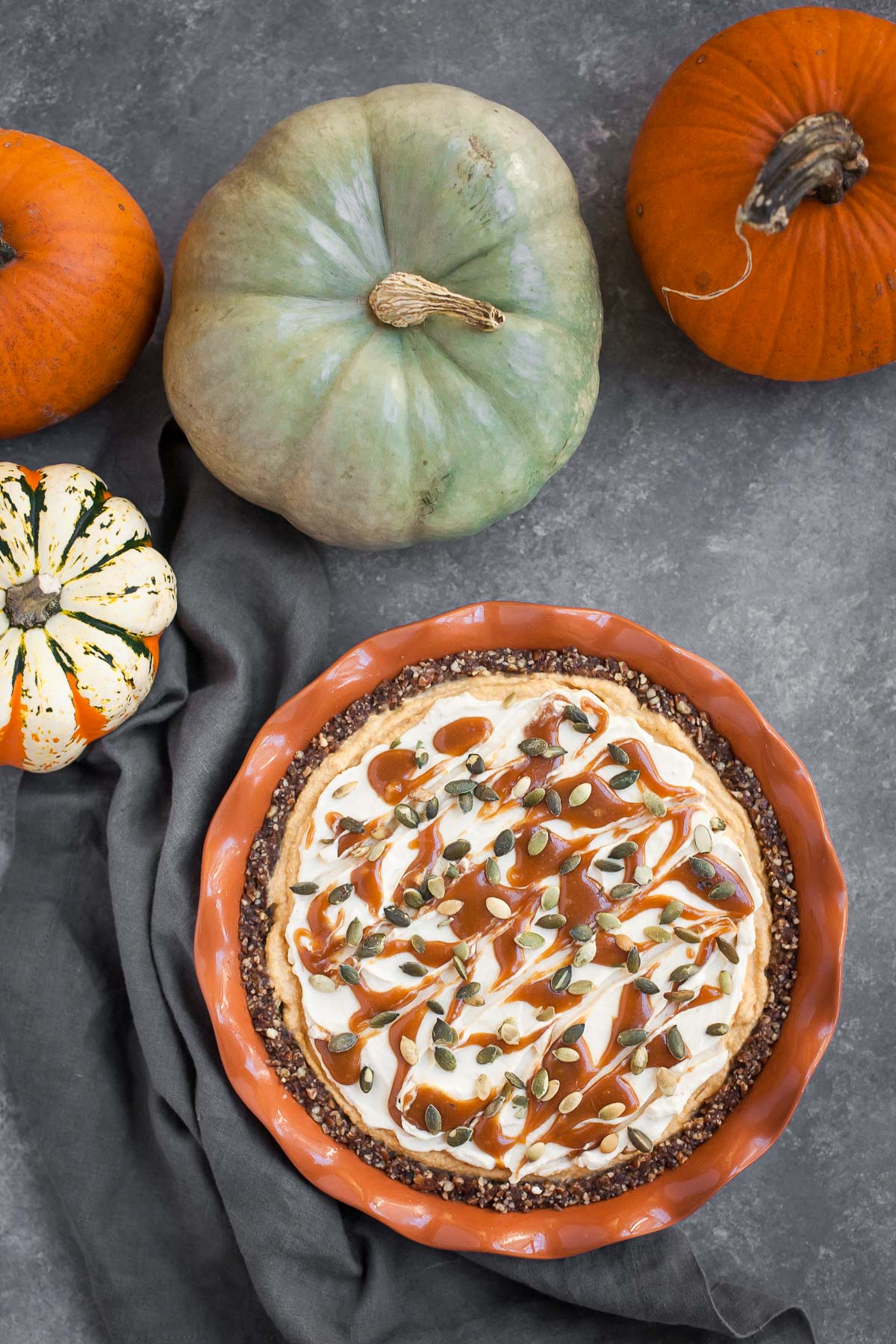 Pastel de pastel de queso y calabaza (sin gluten, sin hornear)