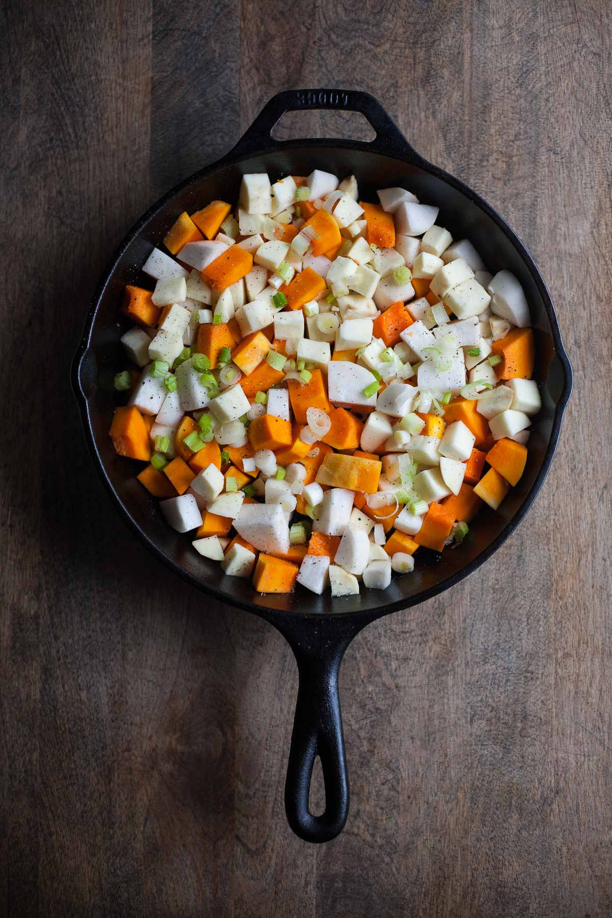 Verduras para ser asadas con el pollo.