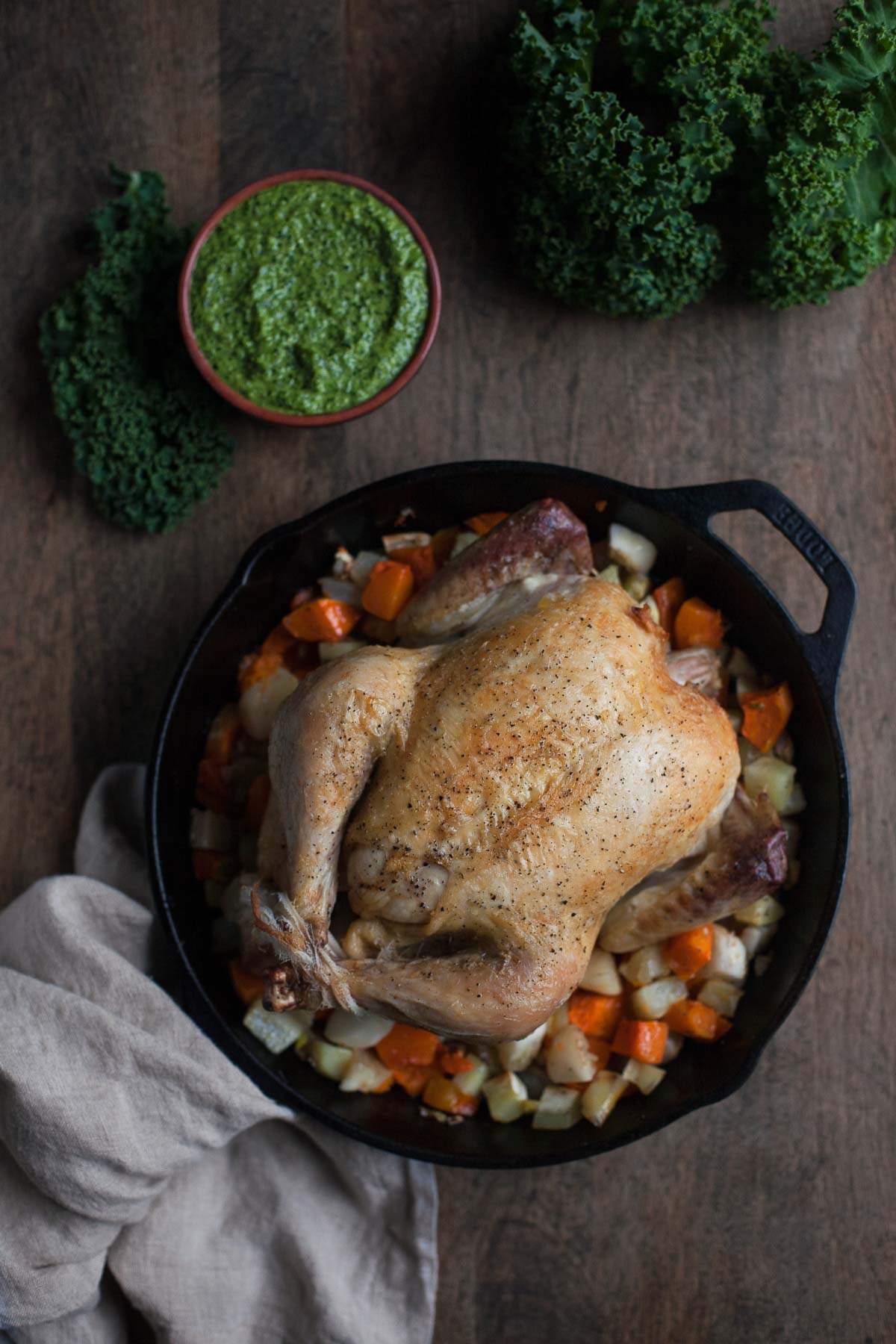 Pollo Asado Con Zanahoria Top-Kale Pesto