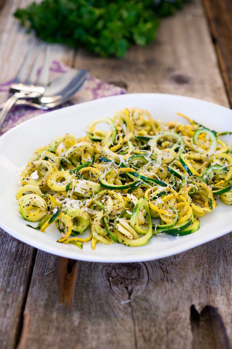 Peppercorn Romano Zoodles. Www.keviniscooking.com