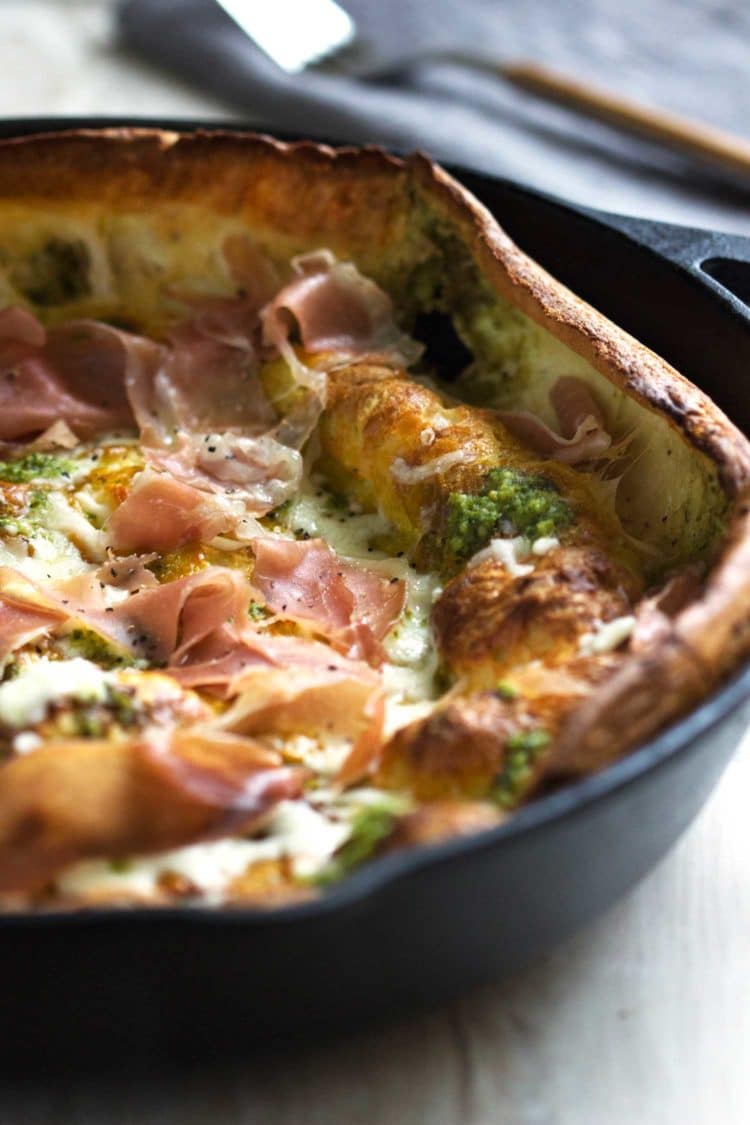  Pesto Prosciutto Dutch Baby. www.keviniscooking.com 