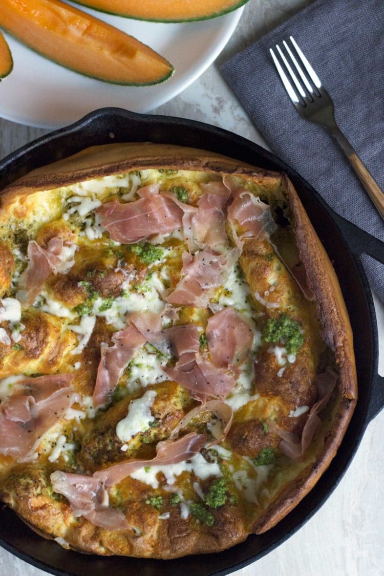  Pesto Prosciutto Dutch Baby. www.keviniscooking.com 