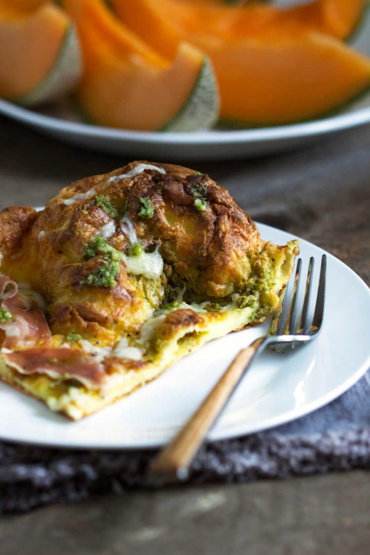  Pesto Prosciutto Dutch Baby. www.keviniscooking.com 