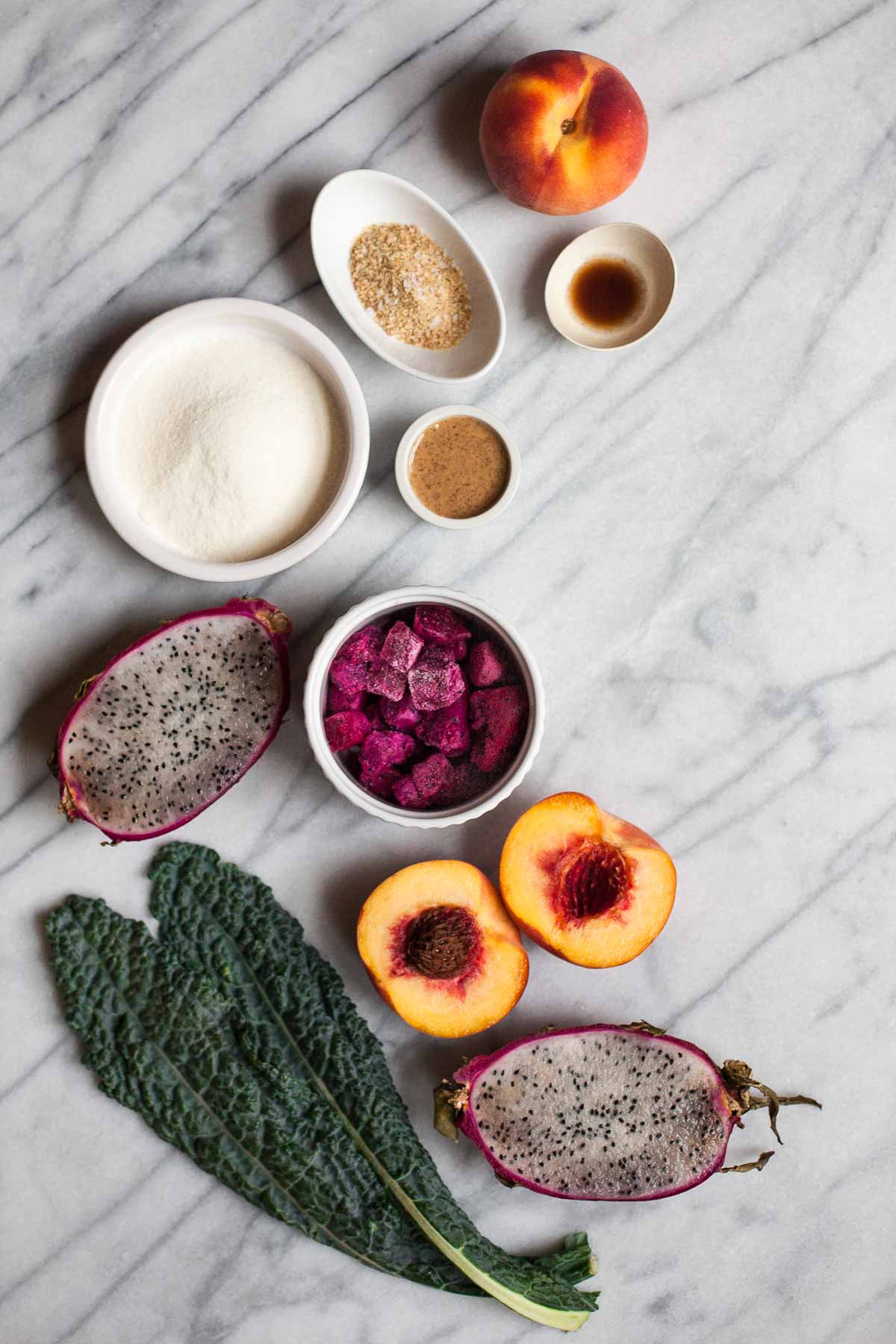 Pitaya Peach Smoothie (Paleo, vegano amigable)