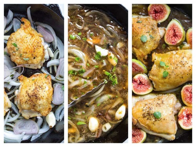 Este pollo asado higos y pollo tiene cebollas, chalotes e higos asados ​​en una salsa de ajo y miel. Es un placer para la multitud. ¡Fácilmente doble para una multitud! www.keviniscooking.com 