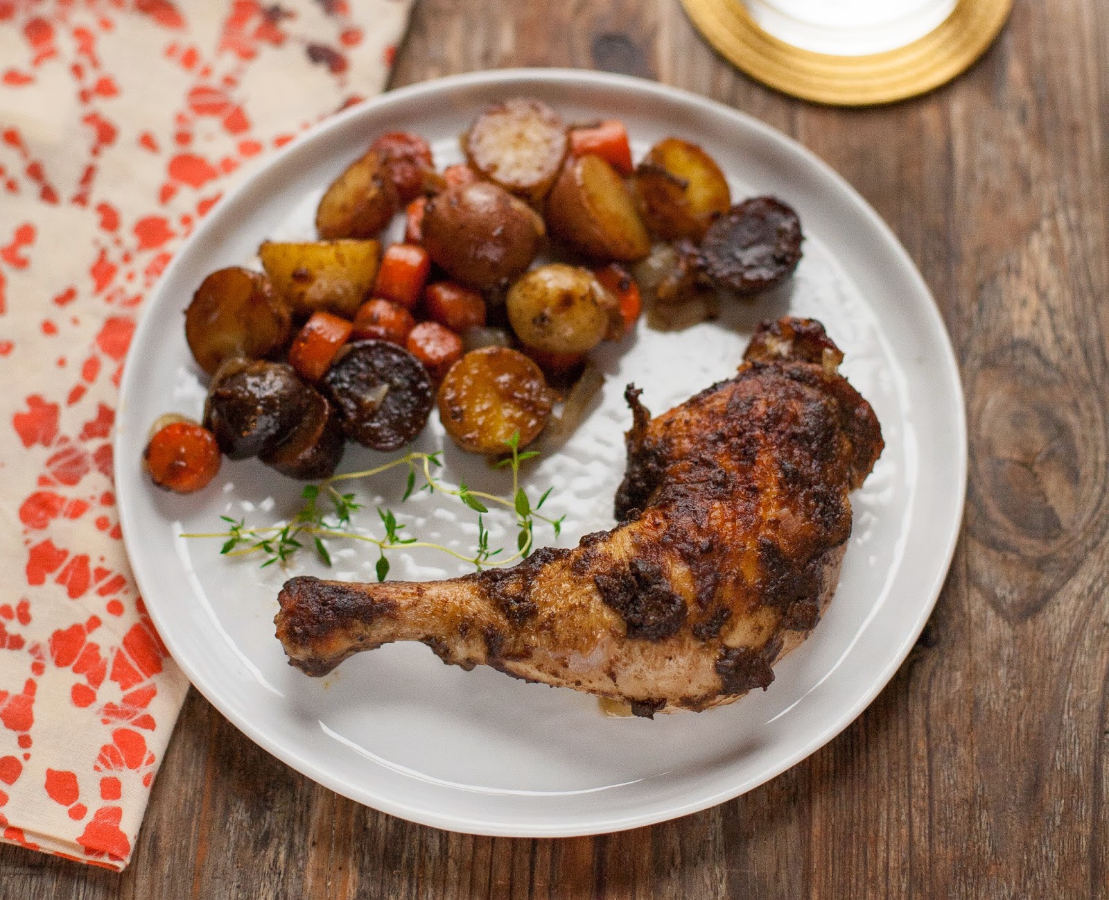 Pollo Jerk Asado Con Zanahorias Y Patatas (Sin Gluten, Paleo, Entero30) | acalculatedwhisk.com