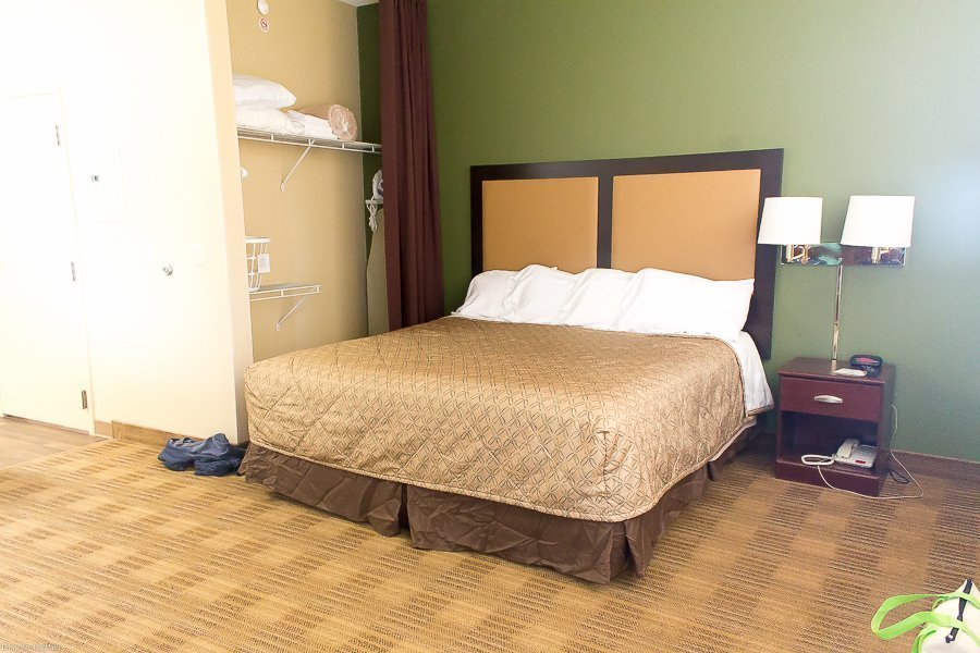 vista de la cama tamaño king
