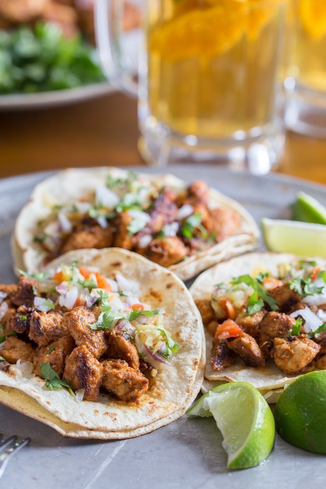 Tacos Al Pastor Con Salsa De Piña