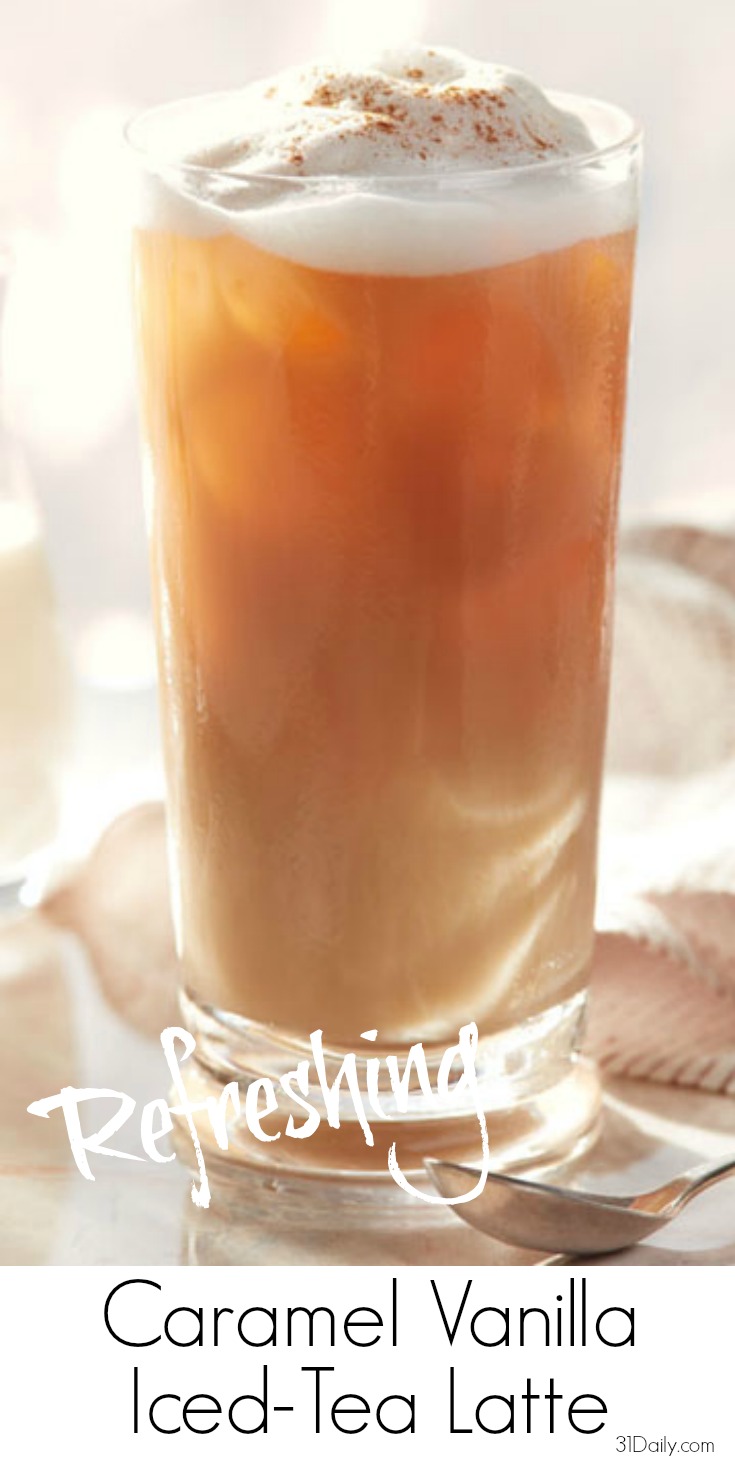 Refrescante Caramel Vanilla Iced Tea Latte | 31Daily.com