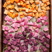 Remolachas Asadas Y Patatas Dulces