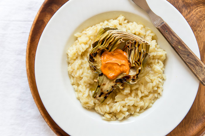  Risotto de alcachofas a la parrilla @dessertfortwo 