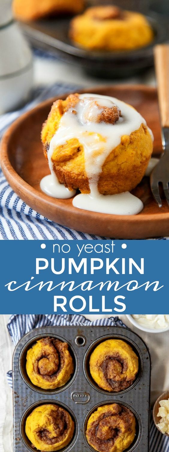 pump = Rollos de canela Receta para dos. Rollos pequeños de canela de calabaza hechos sin levadura. ¡Rollos de canela rápidos y fáciles! 