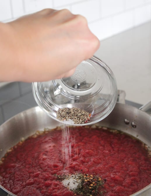 Salsa para pasta hecha en casa