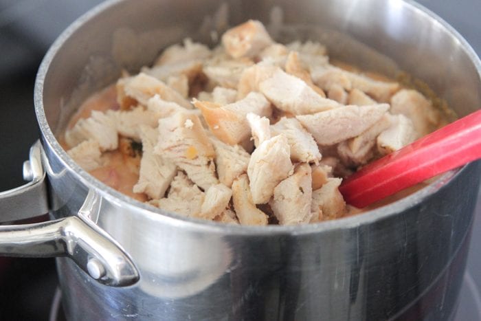 Botes de sopa de pollo con enchilada